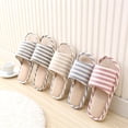 thumbnail image 3 of Sonceds Open Toe Cotton Linen Slippers Men Women Comfy Indoor House Spring Summer Anti-Slip Slippers, 3 of 10