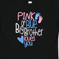 thumbnail image 4 of Inktastic Pink or Blue, Big Brother Loves You Footprints and Heart Boys Baby T-Shirt, 4 of 5