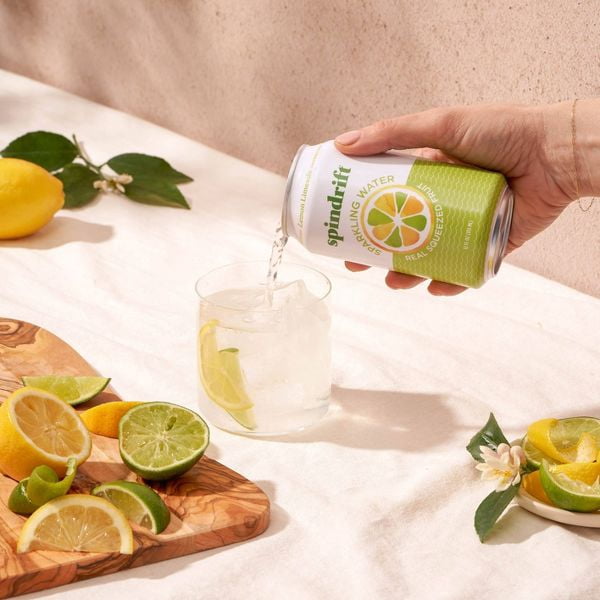 Spindrift Sparkling Water, Lemon Limeade, Made with Real Squeezed Fruit, 12 fl oz, 8 Count, No Sugar Added, 4 Calories per Can