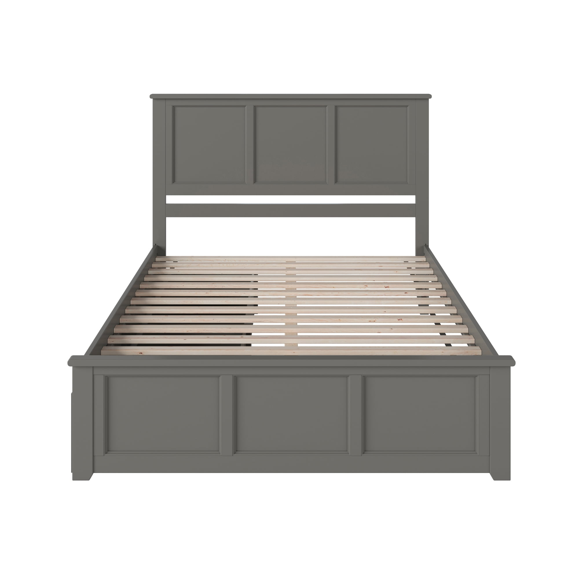 AFI Madison Queen Platform Bed with Matching Footboard and Storage Drawers, Grey