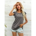 thumbnail image 3 of CALIPESSA Womens Summer Polka Dot Short Sleeve Tunic Tops Loose Fit Casual Round Neck T-Shirt, 3 of 5