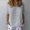 Grey, variant on QHWAUAKFBN T Shirts For Women Loose Fit Cotton Linen O Neck Solid Short Sleeves Blouse Tshirts Top