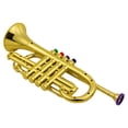 thumbnail image 3 of Trumpet Kids Musical Wind Instruments ABS Metallic Gold Trumpet with 4 Colored Keys, 3 of 7