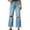 Blue, variant on Pincandy Womens High Waisted Wide Leg Jeans Stretchy Distressed Denim Pants