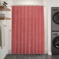 thumbnail image 3 of Xipuska Vintage Coral Red Shower Curtain - Water Repellent Fabric Shower Curtains Washable, Farmhouse Retro Solid Color Linen Texture Decorative Cloth Bathroom Curtains Modern Bath Decor 66"x72", 3 of 6
