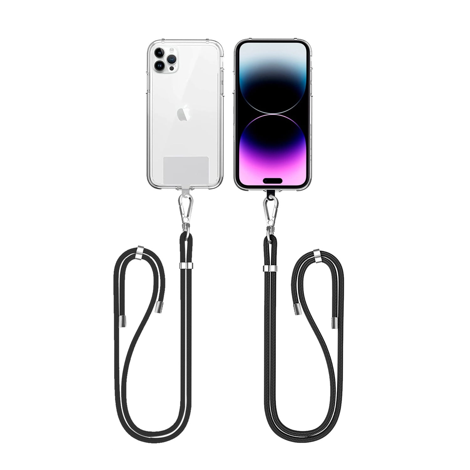 Mobile Phone Straps with Card Holder - Black