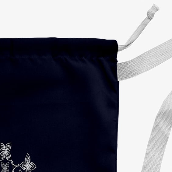 Simply Daisy Falling Snow 28 x 36 in Navy Laundry Bag
