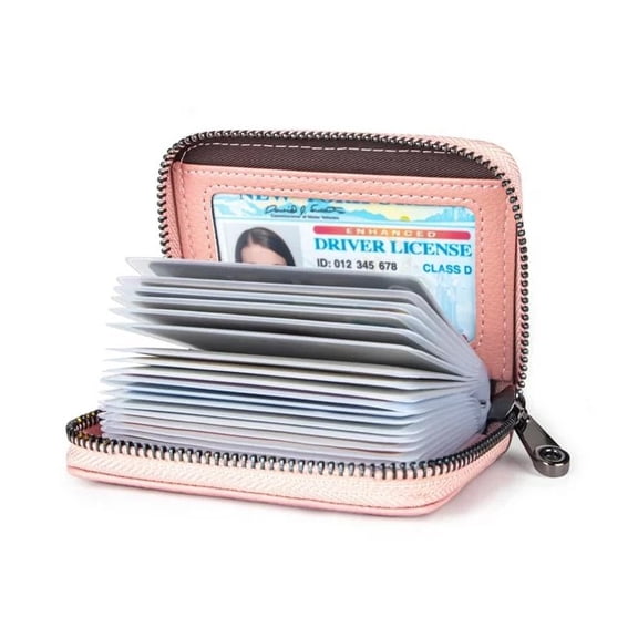ELORIAH Rfid Blocking Women'S Card Holder Leather Wallet Card Holder Wallet,Pink