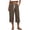 6# Brown, variant on Waffle Cargo Shorts for Women Summer Capri Baggy Below Knee Long Shorts with Pockets Drawstring Elastic Waist 3/4 Pants Black XL