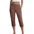 thumbnail image 3 of Rvasteizo Women Cargo Pants High Waist 7/8th Summer Work Casual Capris, 3 of 5