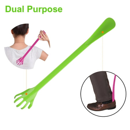 EEEkit 3pcs Back Scratchers, 19.5'' Plastic Shoe Horns Backslap Massagers, Random Colors