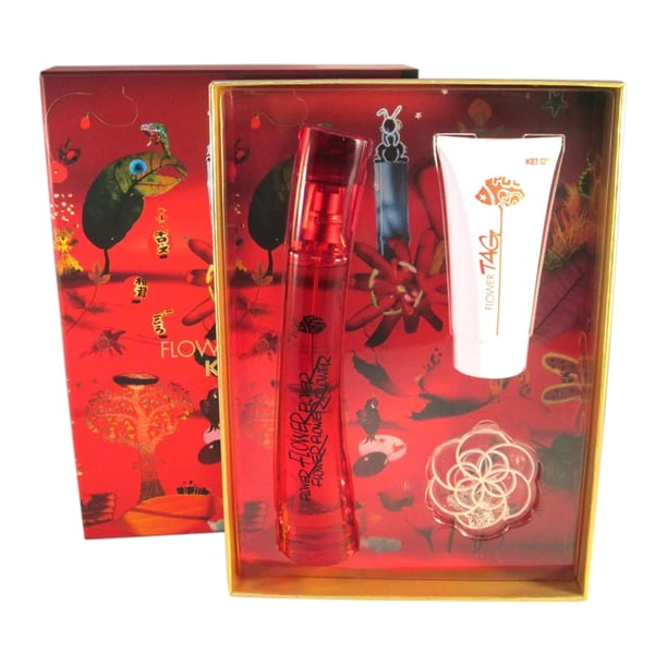 Perfume Kenzo Flower Kenzotag EDT de 50 ml para mujer, juego de 3 piezas