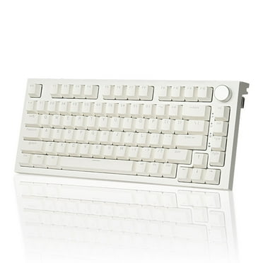 RECCAZR KW75S Mechanical Keyboard Wireless, 75% Knob Control Triple Mode Bluetooth 5.1/2.4Ghz/USB-C Gaming Keyboard Gasket Mount with RGB Backlit Hot Swappable OUTEMU Brown Switch(White)