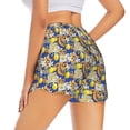thumbnail image 3 of Goofa Sicilian Style Printed Women 2 in 1 Running Shorts,Quick Dry Athletic Workout Shorts,High Waisted Athletic Shorts with Liner Pockets-Large, 3 of 9
