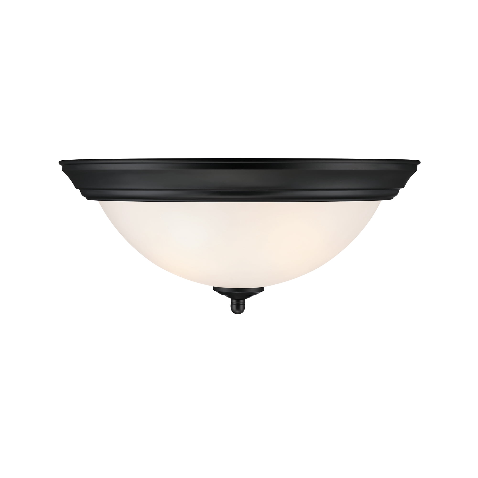 DESIGNERS FOUNTAIN Flush Mount Ceiling Light, 2-Pack, 13 Inch Frosted Glass Lighting Fixture for Kitchen, Bedroom, Bathroom, and Hallway, LED Bulbs Not Included, Matte Black