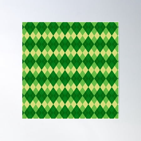 Green Pattern Poster Wall Art, Modern Wall Decor For Living Room Bedroom, 24x24 UNFRAMED
