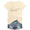 thumbnail image 4 of DHFJKG Women V Neck Top Short Sleeve T Shirt Casual Letter Graphic Tee Crew Neck Daily Wear Comfortable Summer Tshirts Trendy Tops, 4 of 4