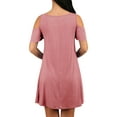thumbnail image 6 of ZXSXSY Women Cold Shoulder Solid Color Party Dress with Pocket, 6 of 6