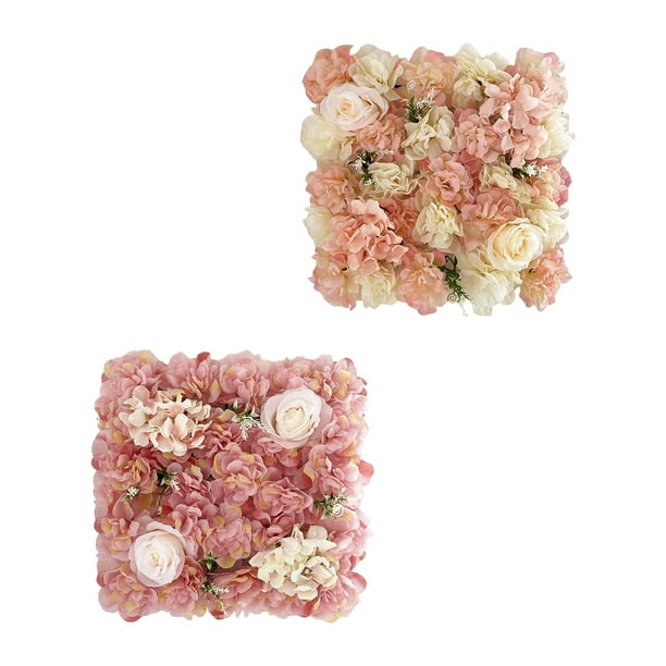 Conjunto de 2 Paneles de Flores Artificiales para Embellecer tu Hogar Loto rosa champán