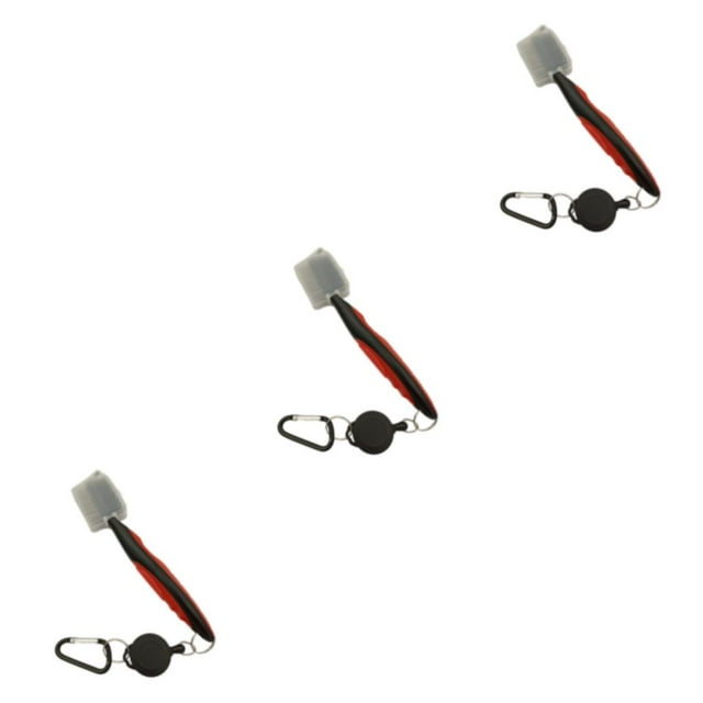 Ruiboury Brosse de Club de Golf Portable à Main Remplacement Brosses à Chaussures Double Face Rouge avec Couvercle 3ensemble