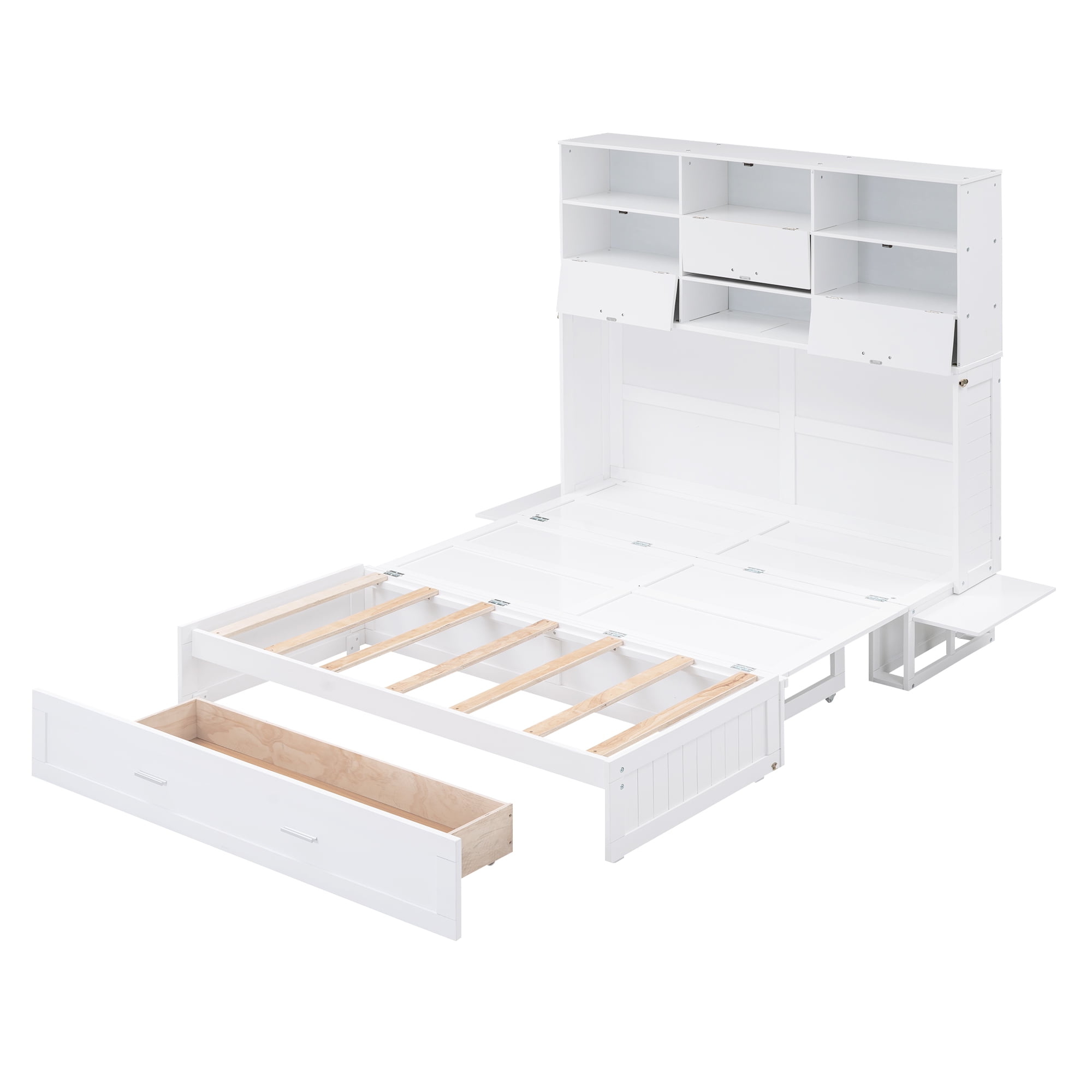 Queen Size Murphy Bed with a Shelf, Convertible Queen Bed Frame,  Space-saving Murphy Bed Cabinet - On Sale - Bed Bath & Beyond - 38882291