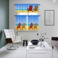 thumbnail image 6 of Summer Beach Sandy Chairs Curtain Tier and Valance Set 3 Piece, Ocean Scene Blue Sky 3-inch Rod Pocket Window Tier Curtains Valance for Kitchen Living Room, 6 of 9