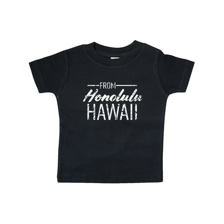 

Inktastic From Honolulu Hawaii in White Distressed Text Gift Baby Boy or Baby Girl T-Shirt