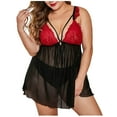 thumbnail image 2 of uublik Valentines Lingerie Set for Women Sexy Naughty Babydoll Lace Bodysuit Plus Size, 2 of 5