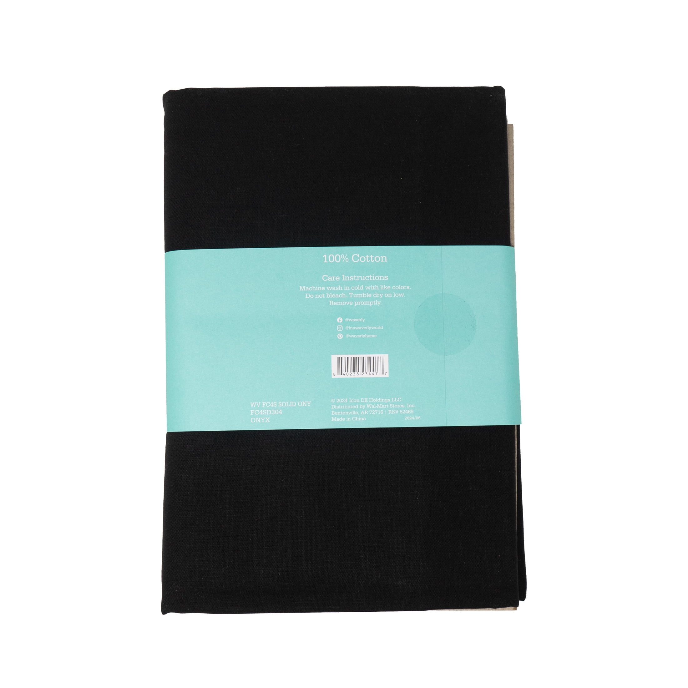 Waverly Inspirations 4 Yard Cut 100% Cotton Solids Fabric, Onyx, 44" Wide for Quilting & Sewing