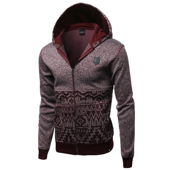 FashionOutfit Men's Fine Quality Plush Fleece Lined Zip up Hoodie Jacket