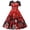 Red, variant on BLTIBY Christmas Dress for Women Vintage 2024 Winter Fall Round Neck Short Sleeve 1950s Cocktail Pleated Dresses Knee-Length Evening Party Prom Outfit with Belt Green L