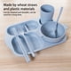 thumbnail image 4 of Ounissouiy 6 unids/set niños de cena dividido tazón taza de agua niños vajilla compartimentos vajilla restaurante tenedor palillos Mostrada Azul Ounissouiy HA066568-01B, 4 of 6
