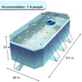 thumbnail image 5 of HENG Co. Foldable Above Ground Pool, Large Non-Inflatable Outdoor Swimming Pool for Adults & Kids, Portable Collapsible Design, Sky Blue, 5 of 8