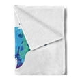 thumbnail image 2 of Dolphin Soft Flannel Fleece Throw Blanket, Multicolored Animal Design Watercolor Pattern Vibrant Ocean Mammal Image Print, Cozy Plush for Indoor and Outdoor Use, 50" x 60", Multicolor, by Ambesonne, 2 of 5