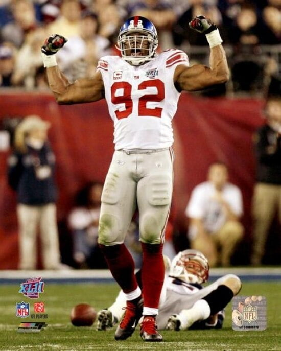 michael strahan super bowl jersey