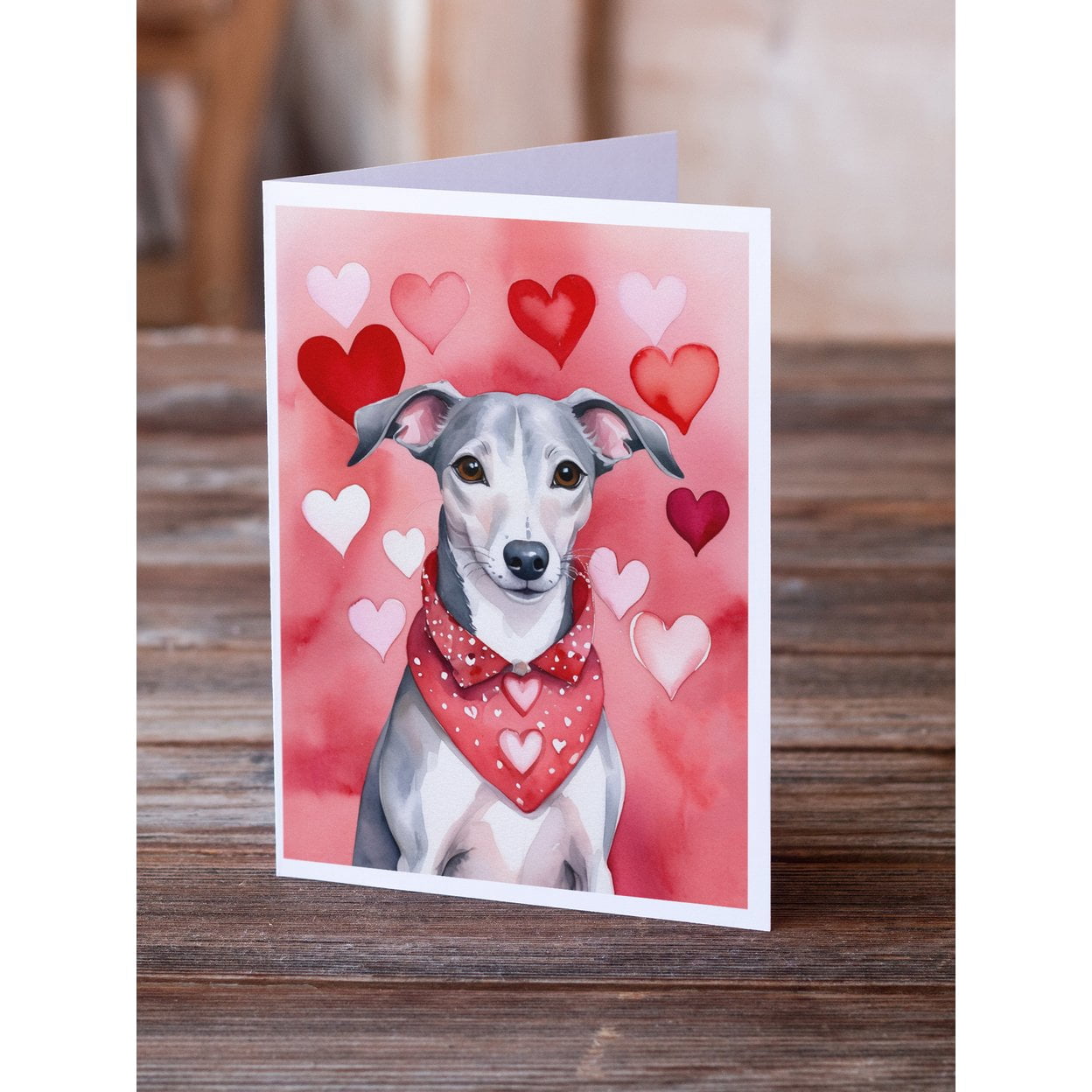 Whippet My Valentine Greeting Cards Pack of 8 7 in x 5 in