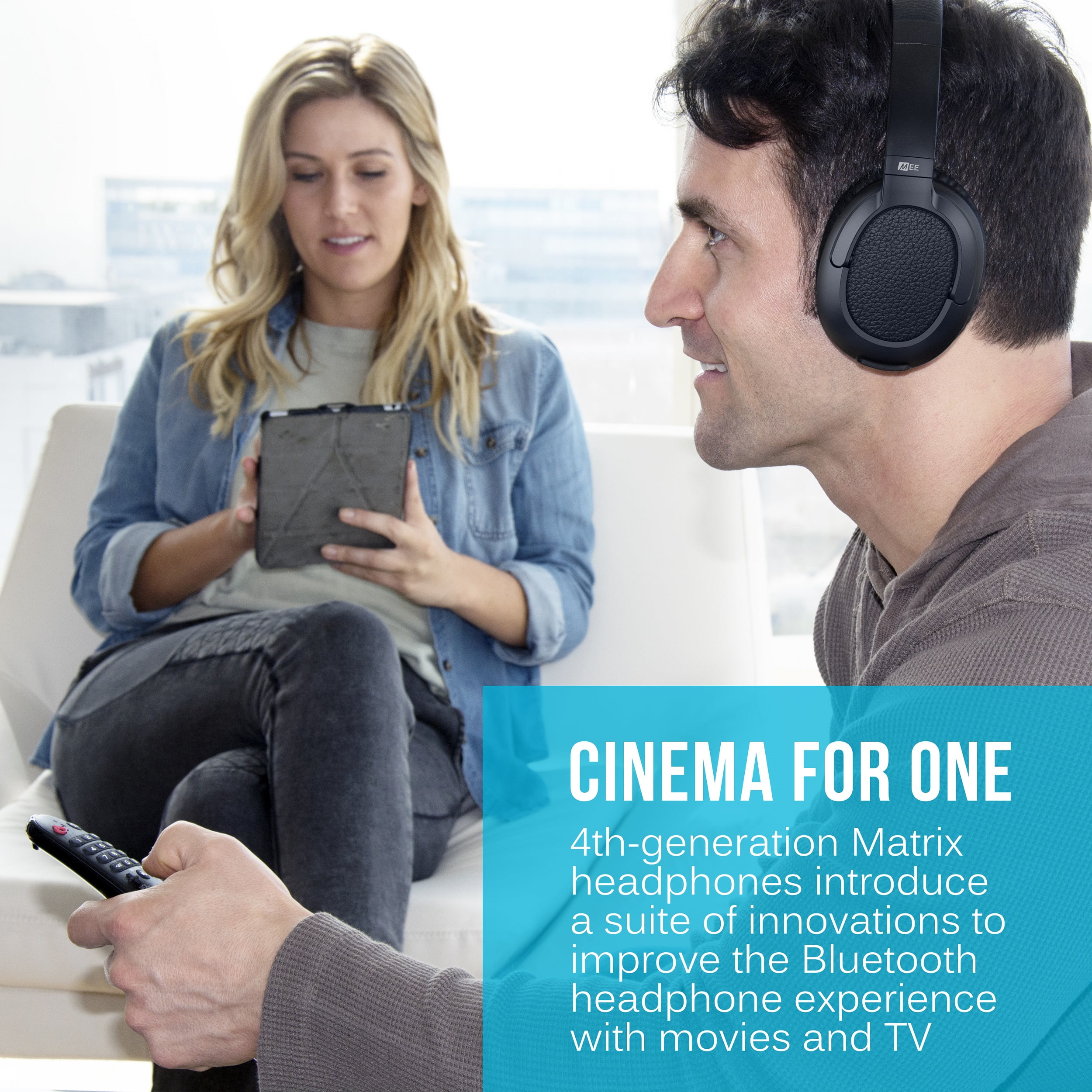 MEE audio Matrix Cinema Bluetooth Wireless Headphones with aptX Low Latency & CinemaEAR Audio Boost