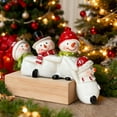 thumbnail image 2 of Bfogop Christmas Snowman Figurines Table Top Decor, Mini 6.3" Resin Sitting Laying & Standing Tabletop Decor for Home Desk Shelf Fireplace Mantle Winter Holiday Party Supplies, 2 of 6