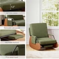 thumbnail image 4 of Modern Glider Rocking Chair, Upholstered Nursery Glider Chair with Adjustable Recline & Retractable Footrest, Comfortable Lounge Chair for Mom Nursery Living Room Bedroom (Green), 4 of 8