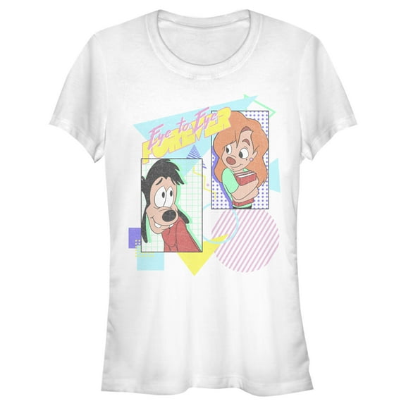 Junior's A Goofy Movie Max and Roxanne Eye to Eye Forever Graphic Tee White Medium