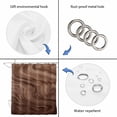 thumbnail image 4 of Retro Wood Grain Shower Curtain, Waterproof Shower Curtains for Bathroom, Rustic Farmhouse Wooden Board Brown Washable Fabric Bathtub Curtain Set Bath Decor with 12 Hooks Standard 72"x72", 4 of 8