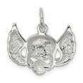 thumbnail image 4 of 925 Sterling Silver Solid Polished Cubic Zirconia Skull with Angel Wings Charm 20x20mm Wide Pendant Necklace for Women, 4 of 4