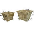 thumbnail image 4 of Set of 2 Contemporary Liner Square Wood Pot Planter, Natural, 4 of 6