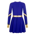 thumbnail image 4 of TTAO Girls Cheer Leader Sparkly Long Sleeve Cheerleading Dance Dress Uniform for Musical Festival Blue 8, 4 of 7