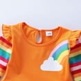 thumbnail image 3 of ENFLASH 2-8T Girl Ruffle Long Sleeve Dress Child Cartoon Rainbow Cotton Casual Pleated Twirly Dress, 3 of 11