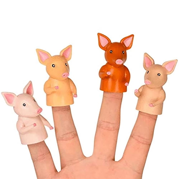 Archie McPhee Funny Finger Pigs 4 Piece Finger Puppets Set