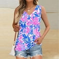 thumbnail image 2 of ZQUUVOU Tank Top For Women Boho Printed V-Neck Tops (Sky Blue,L), 2 of 5