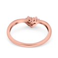 thumbnail image 3 of Rose Tone, Simulated Cubic Zirconia Size-5 Geometric Heart Band Wedding Ring 925 Sterling Silver, 3 of 7