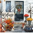 thumbnail image 3 of Halloween Ghost Pumpkin Garden Flag 12x18 Vertical Double Sided Black Bat Welcome Fall Holiday Outside Decorations Burlap Yard Flag BW834, 3 of 6