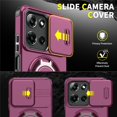 thumbnail image 4 of for Motorola Moto G 5G 2025 / G 2026 / G Play 2026, Military Grade Shockproof Bumper Rugged Rotating Stand Ring Holder Anti-Scratch Magnetic Cover Compatible with Car Mount Case,Cherry red, 4 of 11